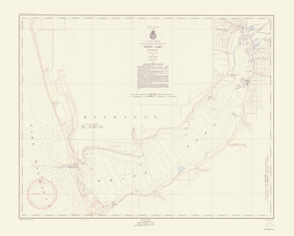 White Lake 1954 Lake Michigan Harbor Chart Reprint Great Lakes 7 - 768