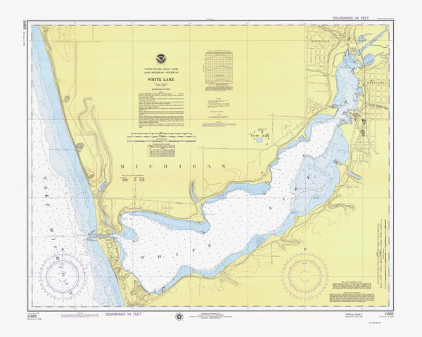 White Lake 1975 Lake Michigan Harbor Chart Reprint Great Lakes 7 - 768