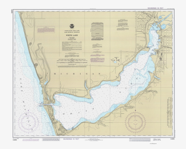 White Lake 1986 Lake Michigan Harbor Chart Reprint Great Lakes 7 - 768
