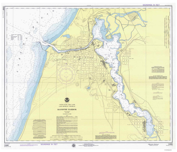 Manistee Harbor 1975 Lake Michigan Harbor Chart Reprint Great Lakes 7 - 776