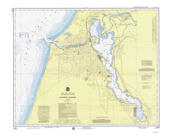 Manistee Harbor 1975 Lake Michigan Harbor Chart Reprint Great Lakes 7 - 776