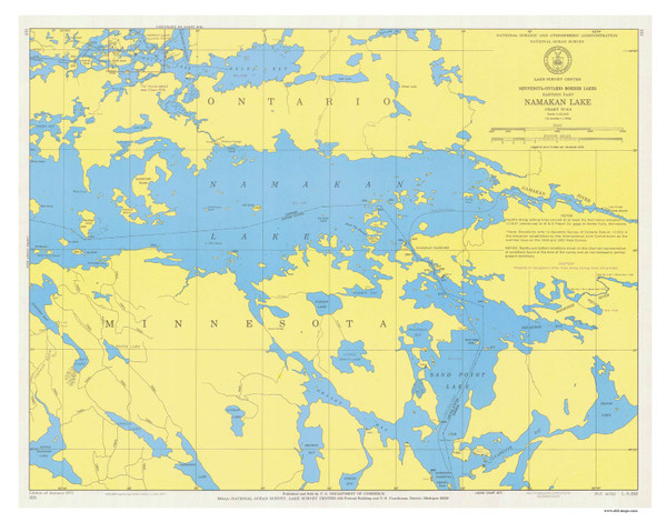 Namakan Lake 1973 Minnesota-Ontario Border Lakes Nautical Chart Reprint Great Lakes 8 - 818 Namakan Lake 1973 Minnesota-Ontario Border Lakes Nautical Chart Reprint Great Lakes 8 - 818