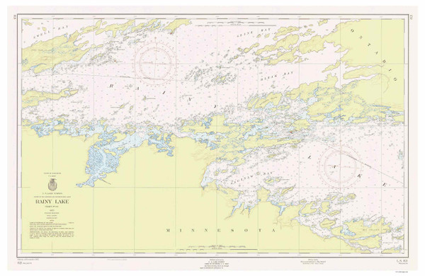 Rainy Lake - Dry Weed Island Big Island 1955 Minnesota-Ontario Border Lakes Nautical Chart Reprint Great Lakes 8 - 821