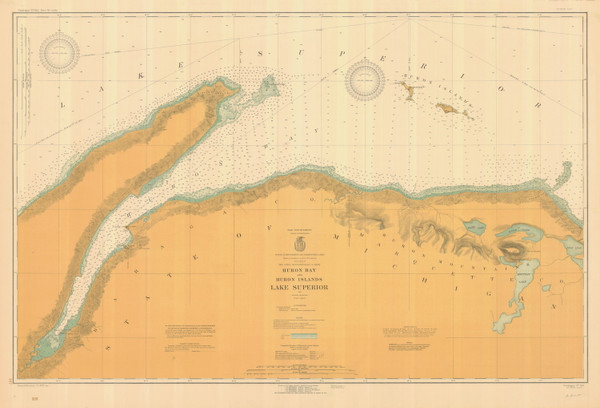 Huron Bay and Huron Islands 1927b Lake Superior Harbor Chart Reprint Great Lakes 9 - 942 Huron Bay and Huron Islands 1927b Lake Superior Harbor Chart Reprint Great Lakes 9 - 942