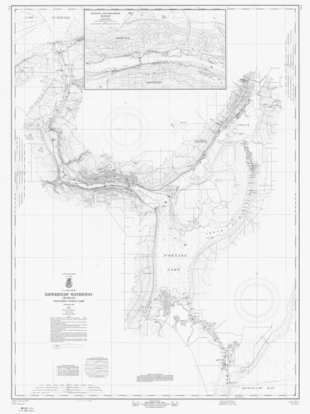 Keweenaw Waterway 1967 Lake Superior Harbor Chart Reprint Great Lakes 9 - 944