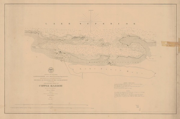 Copper Harbor 1865b Lake Superior Harbor Chart Reprint Great Lakes 9 - 946