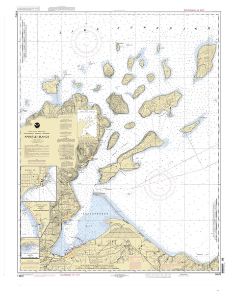 Apostle Islands 2003 Lake Superior Harbor Chart Reprint Great Lakes 9 - 961