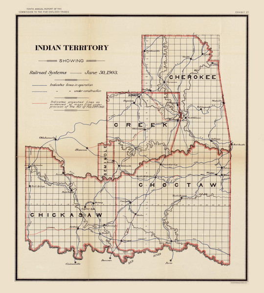 Indian Territory - Railroad Systems 1903 - Oklahoma Regional 2