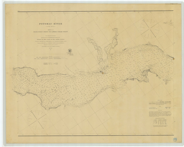 Potomac River 2 from Piney Point to Lower Cedar Point 1862d - Old Map Nautical Chart AC Harbors 389 - Chesapeake Bay Potomac River 2 from Piney Point to Lower Cedar Point 1862d - Old Map Nautical Chart AC Harbors 389 - Chesapeake Bay