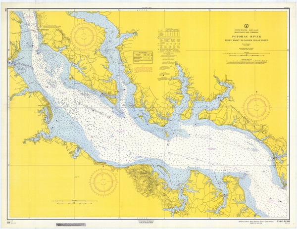 Potomac River 2 Piney Point to Lower Cedar Point 1964 - Old Map Nautical Chart AC Harbors 558 - Chesapeake Bay
