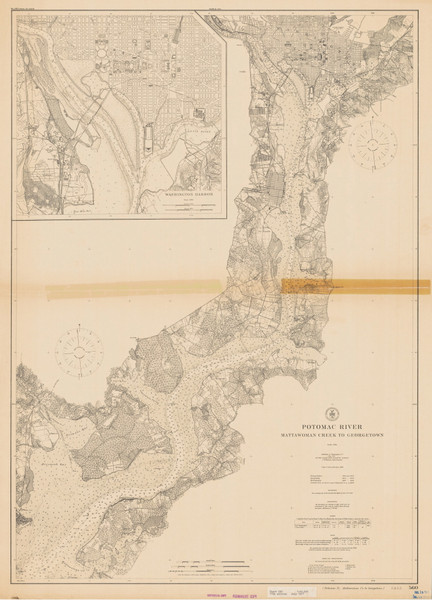 Potomac River 4 Mattawoman Creek to Georgetown 1911 - Old Map Nautical Chart AC Harbors 560 - Chesapeake Bay