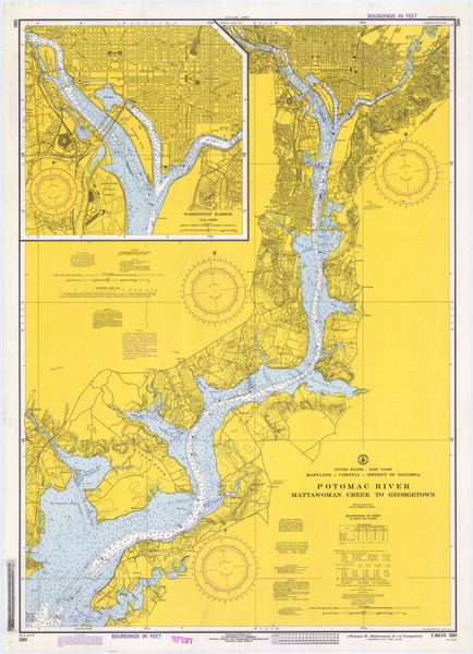 Potomac River 4 Mattawoman Creek to Georgetown 1974 - Old Map Nautical Chart AC Harbors 560 - Chesapeake Bay