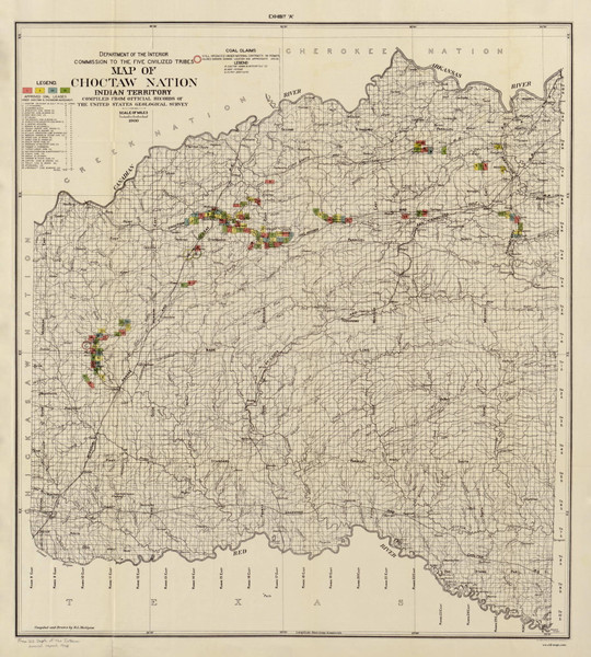 Tribal Territory - Choctaw Nation 1900 - Oklahoma Regional 3
