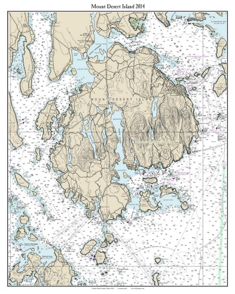 Mount Desert Island, Maine 2014 - New England 80,000 Scale Custom Chart Mount Desert Island, Maine 2014 - New England 80,000 Scale Custom Chart