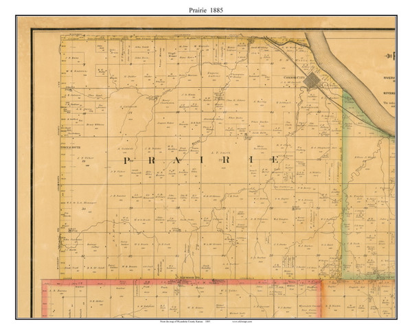 Prairie, Kansas 1885 Old Town Map Custom Print - Wyandotte Co.