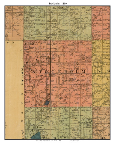 Stockholm, South Dakota 1899 Old Town Map Custom Print - Grant Co. Stockholm, South Dakota 1899 Old Town Map Custom Print - Grant Co.
