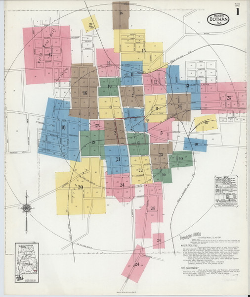 Dothan, Alabama 1920 - Old Map Alabama Fire Insurance Index