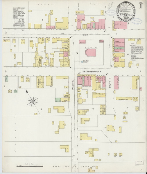 Eutaw, Alabama 1898 - Old Map Alabama Fire Insurance Index