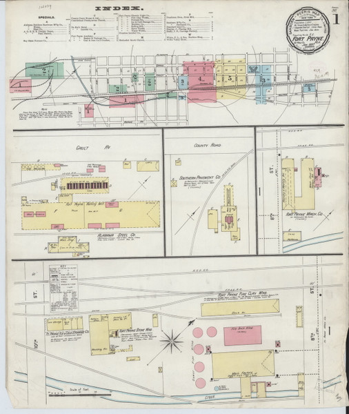 Fort Payne, Alabama 1897 - Old Map Alabama Fire Insurance Index