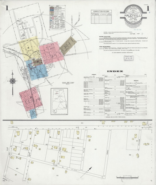 Haleyville, Alabama 1939 - Old Map Alabama Fire Insurance Index