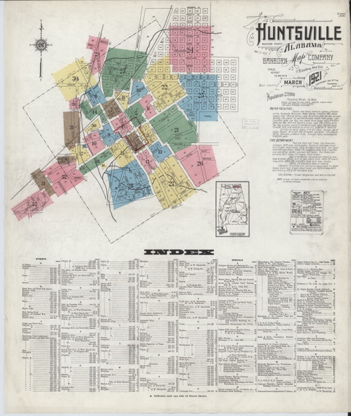 Huntsville, Alabama 1921 - Old Map Alabama Fire Insurance Index