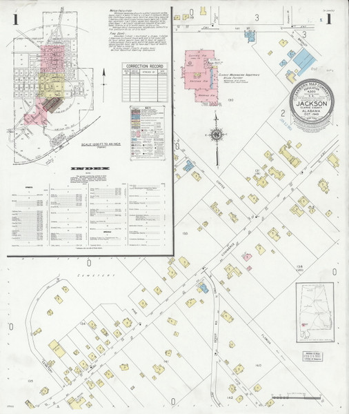 Jackson, Alabama 1949 - Old Map Alabama Fire Insurance Index