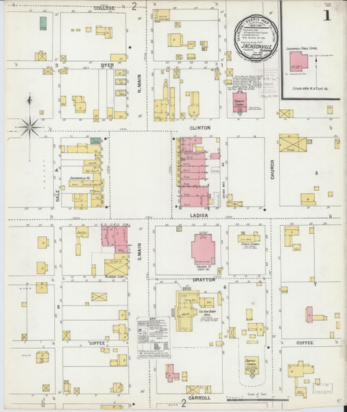 Jacksonville, Alabama 1900 - Old Map Alabama Fire Insurance Index
