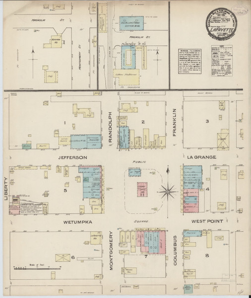 Lafayette, Alabama 1885 - Old Map Alabama Fire Insurance Index