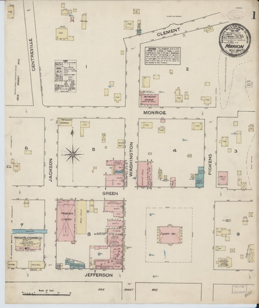 Marion, Alabama 1884 - Old Map Alabama Fire Insurance Index