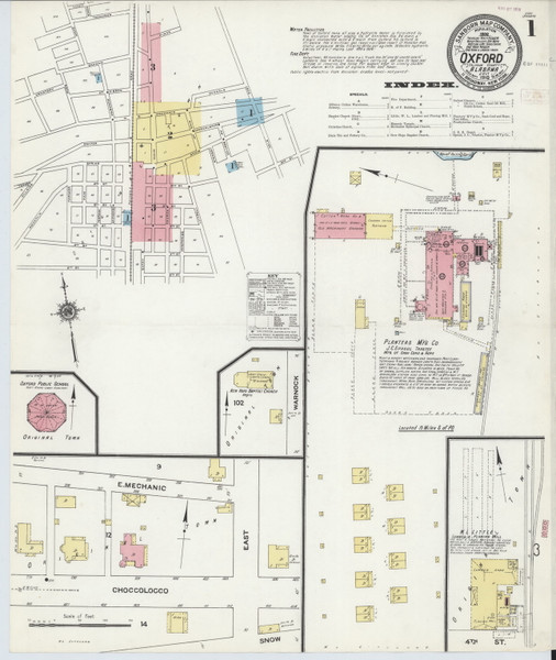 Oxford, Alabama 1910 - Old Map Alabama Fire Insurance Index