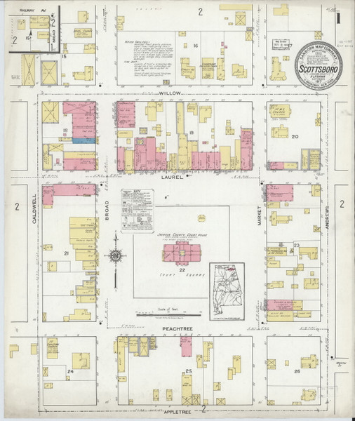 Scottsboro, Alabama 1917 - Old Map Alabama Fire Insurance Index Scottsboro, Alabama 1917 - Old Map Alabama Fire Insurance Index