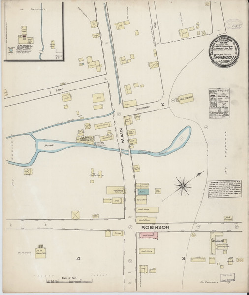 Springville, Alabama 1885 - Old Map Alabama Fire Insurance Index