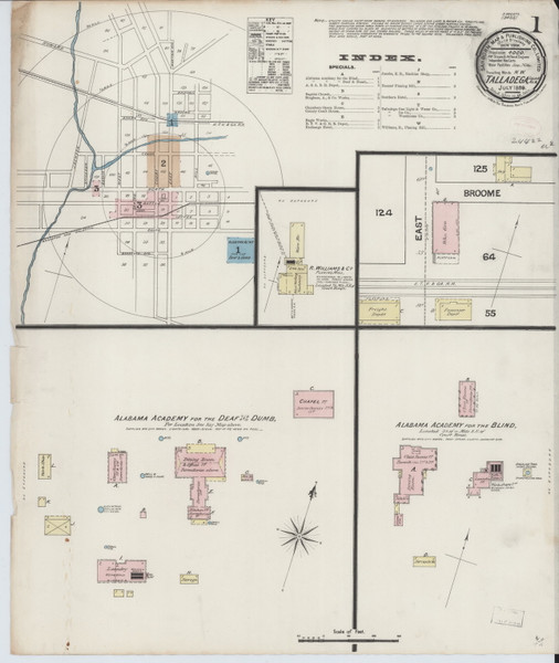 Talladega, Alabama 1889 - Old Map Alabama Fire Insurance Index Talladega, Alabama 1889 - Old Map Alabama Fire Insurance Index
