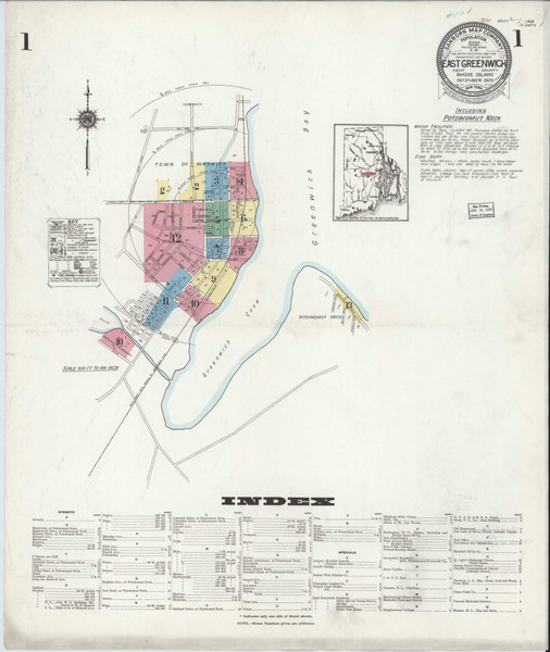 East Greenwich, Rhode Island 1923 - Old Map Rhode Island Fire Insurance Index