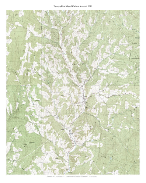 Chelsea 1981 - Custom USGS Old Topo Map - Vermont