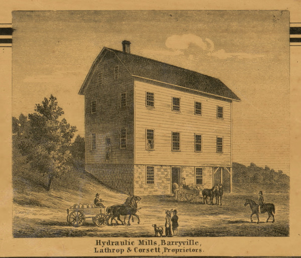 Barryville Hydraulic Mills, Michigan 1860 Old Town Map Custom Print - Eaton and Barry Co.