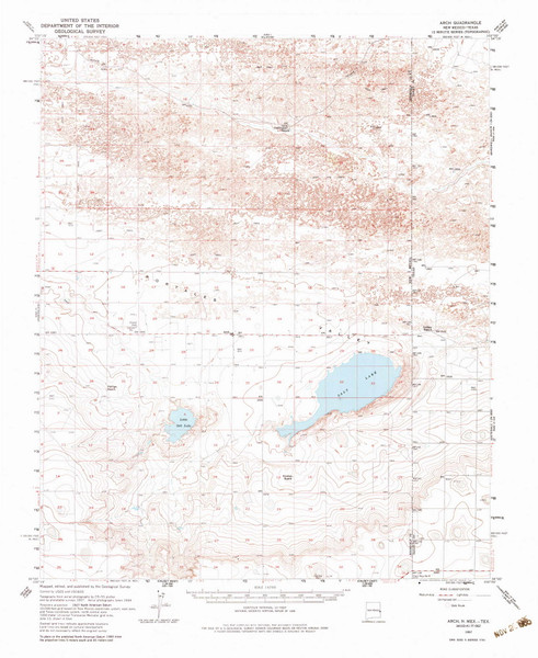 Arch, New Mexico 1957 (1984) USGS Old Topo Map Reprint 15x15 TX Quad 189618