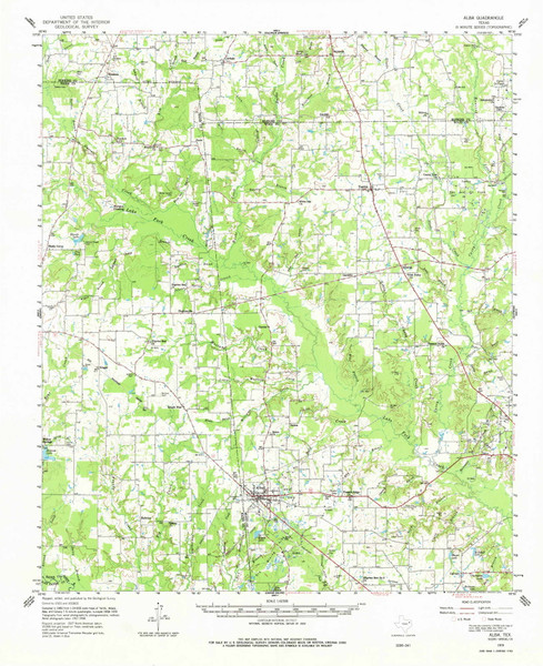 Alba, Texas 1959 (1978) USGS Old Topo Map Reprint 15x15 TX Quad 105573
