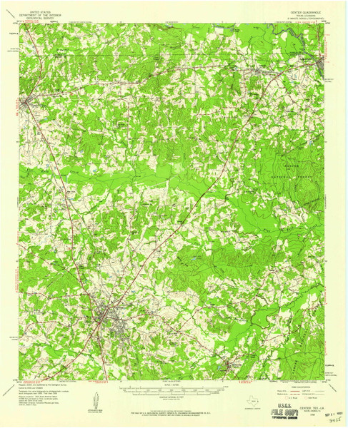 Center, Texas 1958 (1959) USGS Old Topo Map Reprint 15x15 TX Quad 106677
