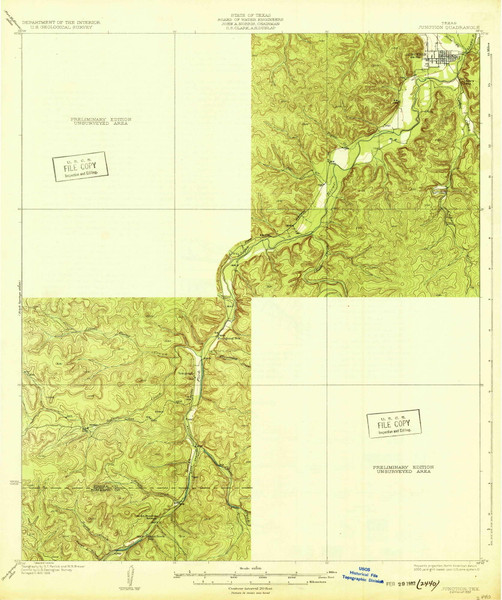 Juction, Texas 1932 () USGS Old Topo Map Reprint 15x15 TX Quad 128521