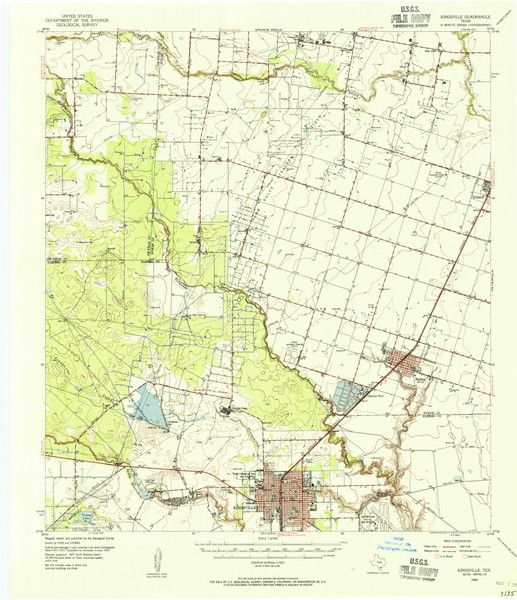 Kingsville, Texas 1954 (1956) USGS Old Topo Map Reprint 15x15 TX Quad 110024 Kingsville, Texas 1954 (1956) USGS Old Topo Map Reprint 15x15 TX Quad 110024
