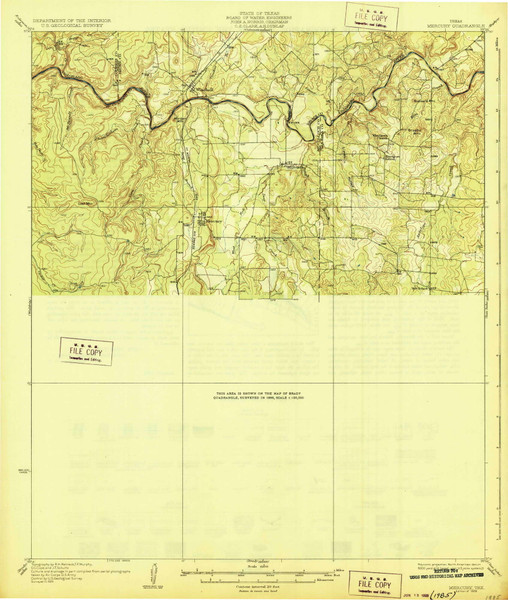 Mercury, Texas 1928 () USGS Old Topo Map Reprint 15x15 TX Quad 128489