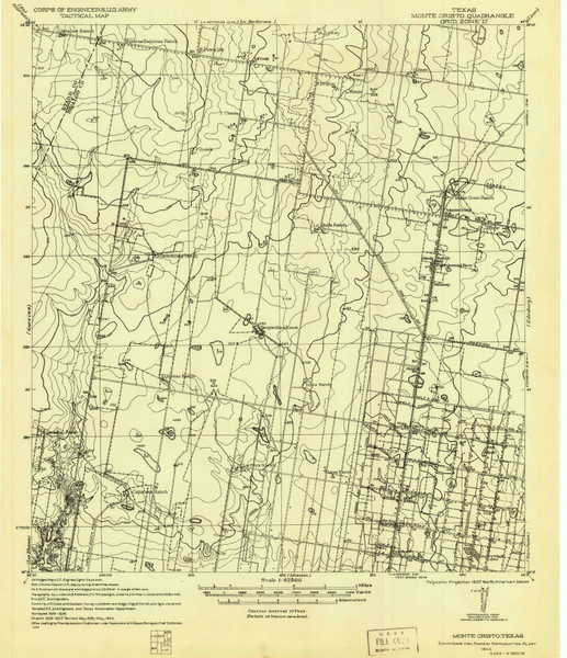 Monte Christo, Texas 1940 () USGS Old Topo Map Reprint 15x15 TX Quad 109841