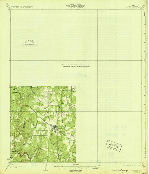 Mullin, Texas 1931 () USGS Old Topo Map Reprint 15x15 TX Quad 128514