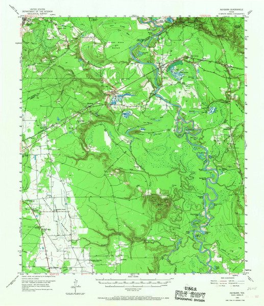 Rayburn, Texas 1955 (1967) USGS Old Topo Map Reprint 15x15 TX Quad 115299