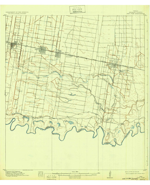 San Juan, Texas 1916 (1932) USGS Old Topo Map Reprint 15x15 TX Quad 128531 San Juan, Texas 1916 (1932) USGS Old Topo Map Reprint 15x15 TX Quad 128531