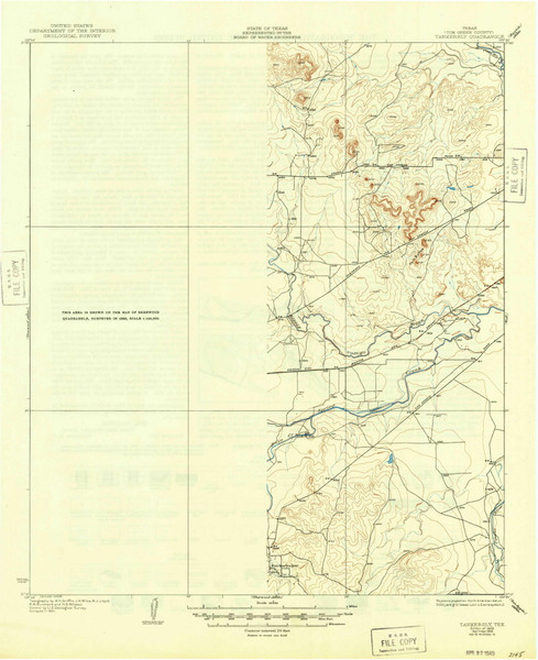 Knickerbocker, Texas 1928 (1949) USGS Old Topo Map Reprint 15x15 TX Quad 121821 Knickerbocker, Texas 1928 (1949) USGS Old Topo Map Reprint 15x15 TX Quad 121821