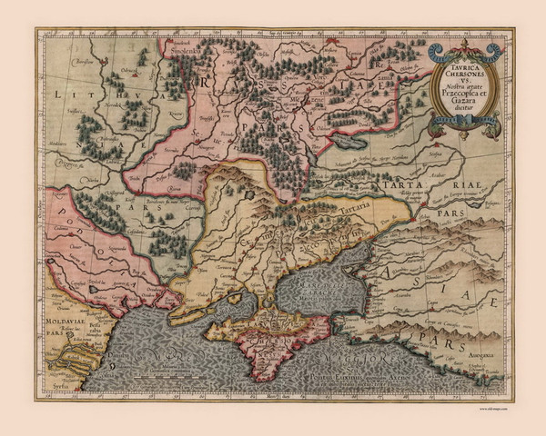 Ukraine 1623  - Old Map Reprint