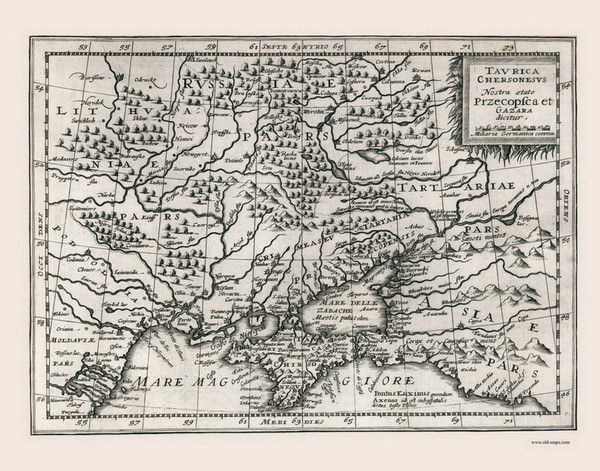Ukraine 1636  - Old Map Reprint Ukraine 1636  - Old Map Reprint