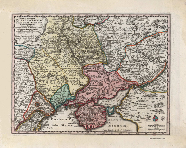Ukraine 1744 Turcicarum - Old Map Reprint Ukraine 1744 Turcicarum - Old Map Reprint